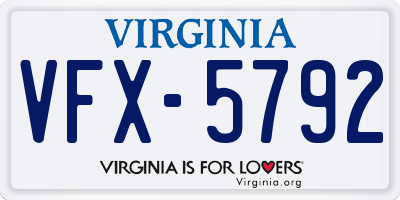 VA license plate VFX5792