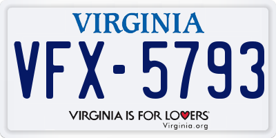 VA license plate VFX5793