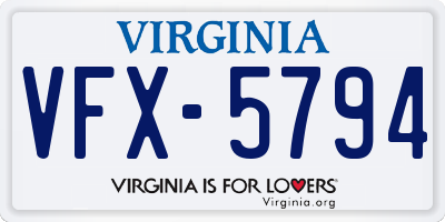 VA license plate VFX5794
