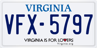 VA license plate VFX5797