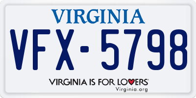 VA license plate VFX5798