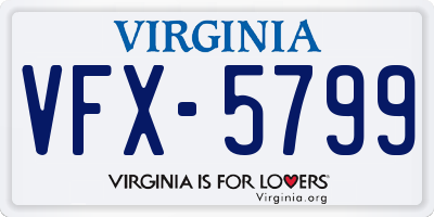 VA license plate VFX5799