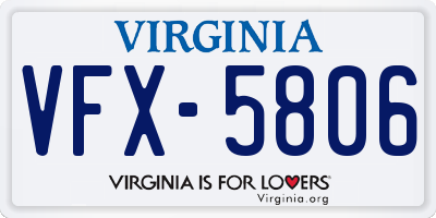 VA license plate VFX5806