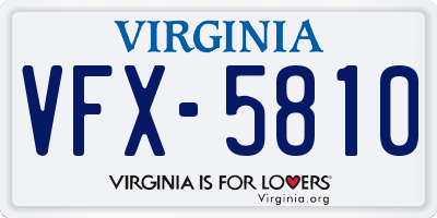 VA license plate VFX5810