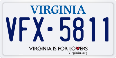 VA license plate VFX5811