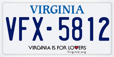 VA license plate VFX5812
