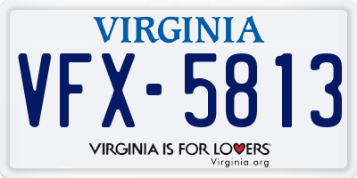 VA license plate VFX5813