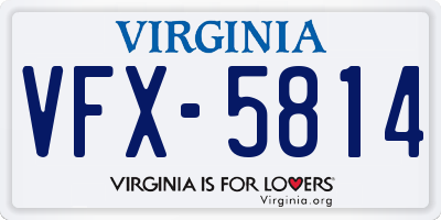 VA license plate VFX5814