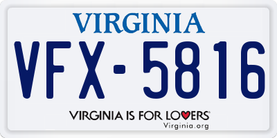 VA license plate VFX5816