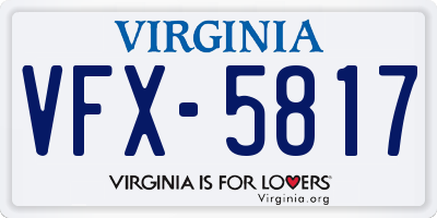 VA license plate VFX5817
