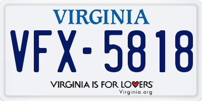 VA license plate VFX5818