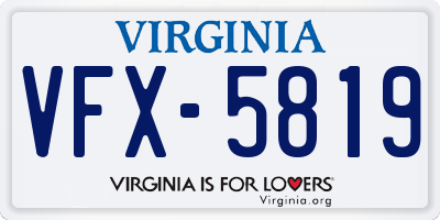 VA license plate VFX5819