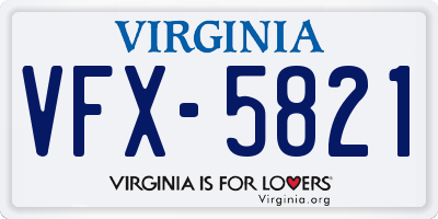 VA license plate VFX5821