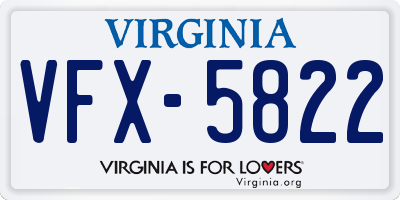 VA license plate VFX5822