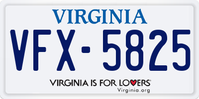 VA license plate VFX5825