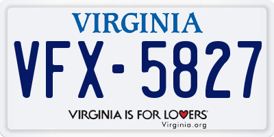 VA license plate VFX5827
