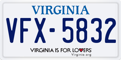 VA license plate VFX5832