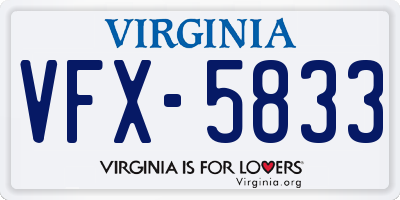 VA license plate VFX5833