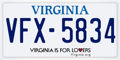 VA license plate VFX5834