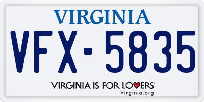 VA license plate VFX5835