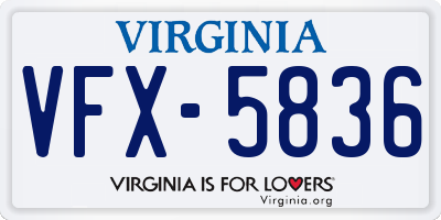 VA license plate VFX5836