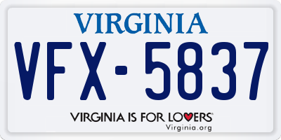 VA license plate VFX5837