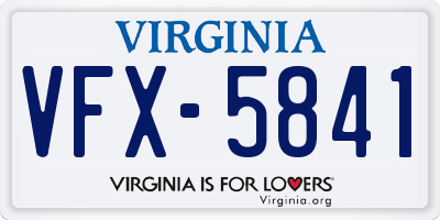 VA license plate VFX5841