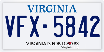 VA license plate VFX5842