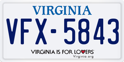 VA license plate VFX5843