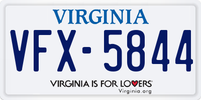 VA license plate VFX5844