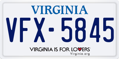 VA license plate VFX5845
