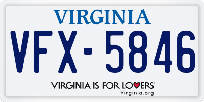 VA license plate VFX5846