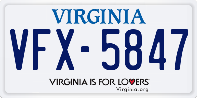 VA license plate VFX5847