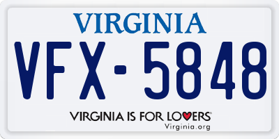 VA license plate VFX5848
