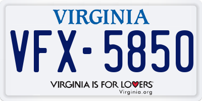 VA license plate VFX5850