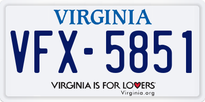 VA license plate VFX5851