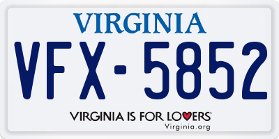 VA license plate VFX5852