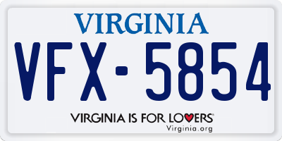 VA license plate VFX5854