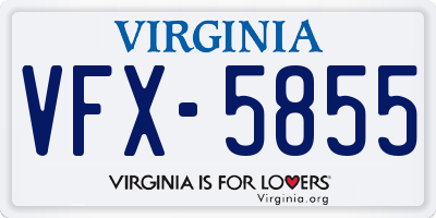 VA license plate VFX5855