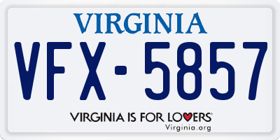 VA license plate VFX5857