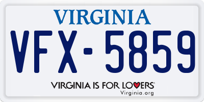 VA license plate VFX5859