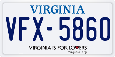 VA license plate VFX5860