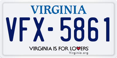 VA license plate VFX5861