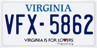 VA license plate VFX5862