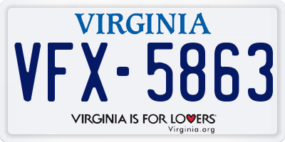 VA license plate VFX5863