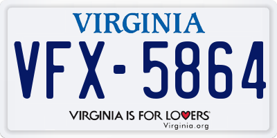 VA license plate VFX5864