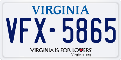 VA license plate VFX5865