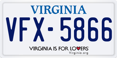 VA license plate VFX5866