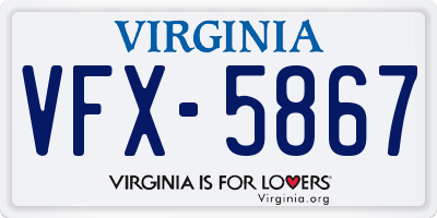 VA license plate VFX5867