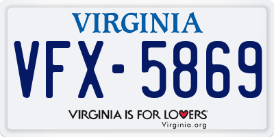 VA license plate VFX5869